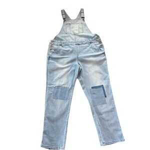 American Rag Denim Overalls Women’s 16W Blue Jean Patchwork Distressed Bib Plus